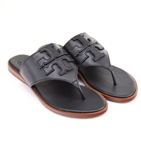 NWT Tory Burch WESTON Logo Sandals in Black in 6